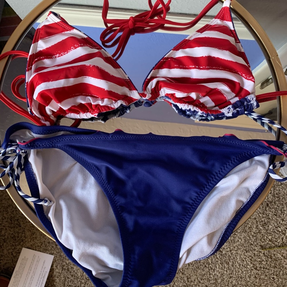 REVERSIBLE Patriotic Fourth of July USA Stars & Strips bikini